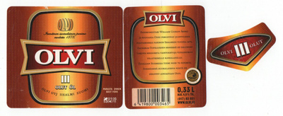 OLVI III OLUT . Etiketti