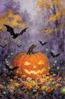 Halloween kurpitsa, pienet vihreät valot