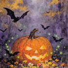 Halloween kurpitsa, pienet vihreät valot - pikkukuva 1
