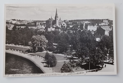 Tampere, näkymä kaupunkiin, Tuomiokirkko, p. 1944
