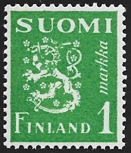 1942 M-30 Leijona 1 mk kellanvihreä ** Lape 262 b LSP Lm2