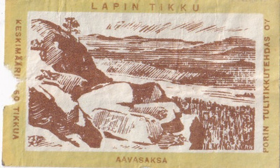 Etiketti, Aavasaksa, Lapin  tikku ,  b476