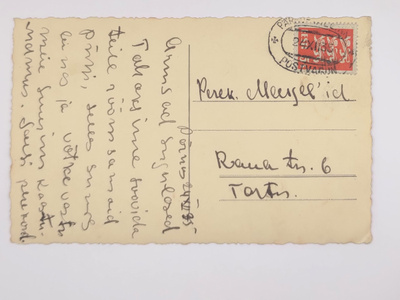Viro: Postikortti 1935 Rautatieleima