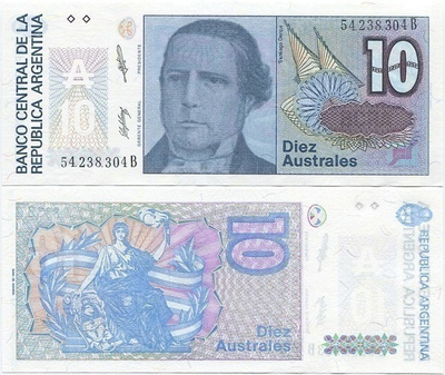 Argentiina 10 Australes v.1985 (P-325b) UNC