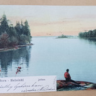 Helsinki, Jollas, yksinäinen istuja rannalla, väripk p. 1907 - pikkukuva 1