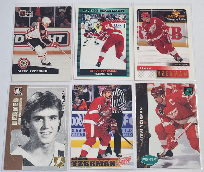Steve Yzerman Jääkiekkokortit 6 erilaista