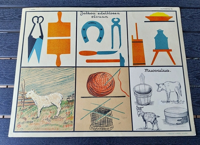 Opetustaulu Tilgmann n. 41,2 x 32,5 cm lammas vuohi