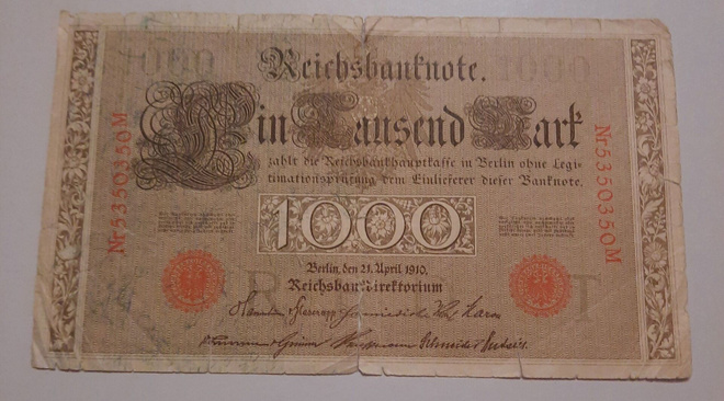 Reicshbanknote 1000 mark, 1910