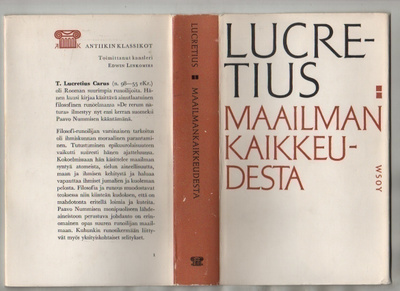 Lucretius: Maailmankaikkeudesta, WSOY 1965, skp, 1.p., K3 +