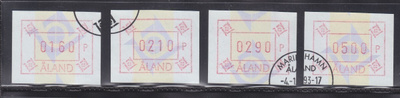 Åland Frama 1993 ATM Å5 1,6 mk-5 mk leimattuna