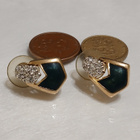vintage Cabochon korvakorut emaloitu gold plated - pikkukuva 4