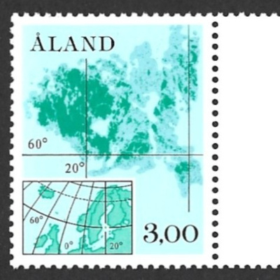 Åland 1984 Yleismerkki 3,00 mk välilöpari tyhjä ** LaPe 005