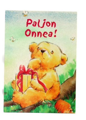 Nalle & Lahja..."°PALJON ONNEA!°" -KORTTI
