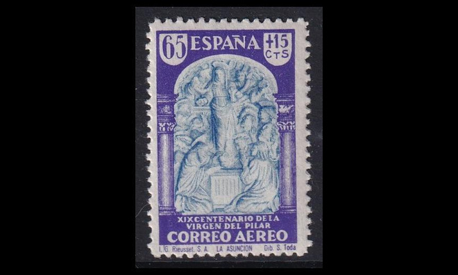 Espanja 876 ** Pilar-basilika lentoposti 65+15 C (1940)