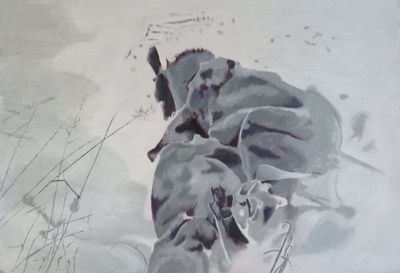 Nature  Akryylimaalaus kankaalle 120 cm x 85 cm