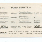 Purkkakuva Hellas n:o 64 FORD ZEPHYR 6 Purukumikuva - pikkukuva 2