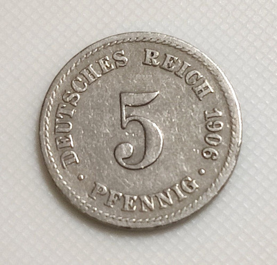 Saksa 5 Pfennig 1906A