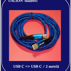 Uslion USB C - USB C -datakaapeli/ latauskaapeli / 2m #29902 - pikkukuva 1