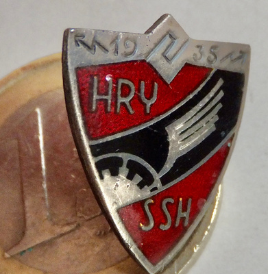 VANHA Ruuvimerkki HRY SSH 1935 Hopeaa Rautie ? Karjala ?