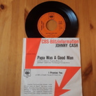 Johnny Cash – Papa Was A Good Man 7" ps orig 1971 Promo - pikkukuva 1