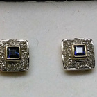 14 K Kohinoor timanttikorvakorut sinisafiirilla, NW 585 - pikkukuva 3
