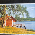 kuvakortti: rantasauna, järvi, kulkenut 1958 - pikkukuva 1