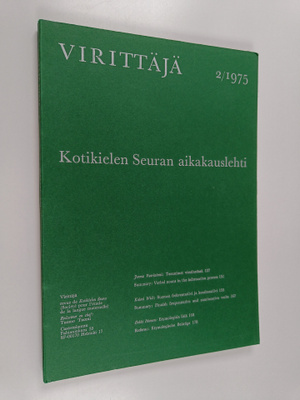 Virittäjä 2/1975 - Kotikielen Seuran aikakauslehti