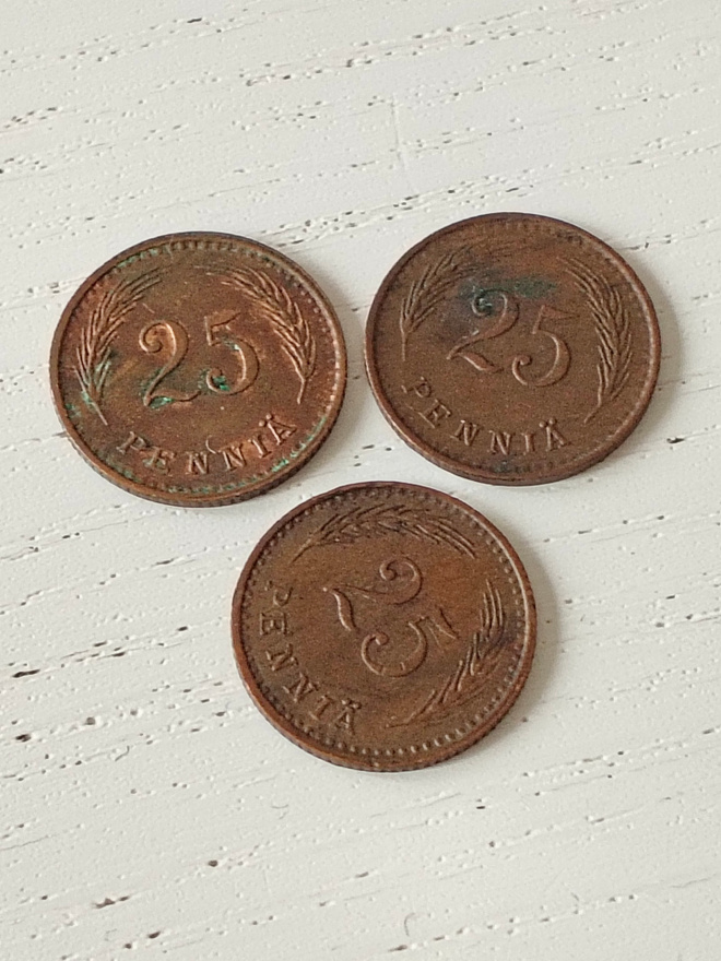 25 penniä 1943 3kpl