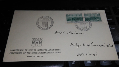 Parlamenttikonferenssi FDC 1955 26/10