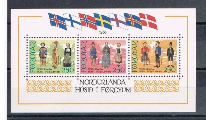 Färsaaret 1983 - Pohjoismaisia kansallispukuja blokki  ++