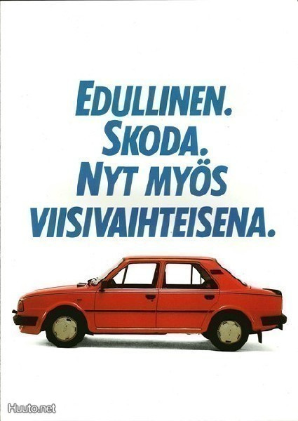 Skoda 120 GLS -esite 80-luvulta