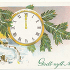 Uudenvuoden kello - vanha Carte Postale - pikkukuva 1