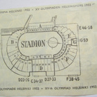 VANHA Lippu Olympia Helsinki 1952 Yleisurheilu 21.7.52 - pikkukuva 2