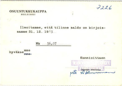 FIRMAKORTTI TYÖ JA TARVIKE TRADING HELSINKI