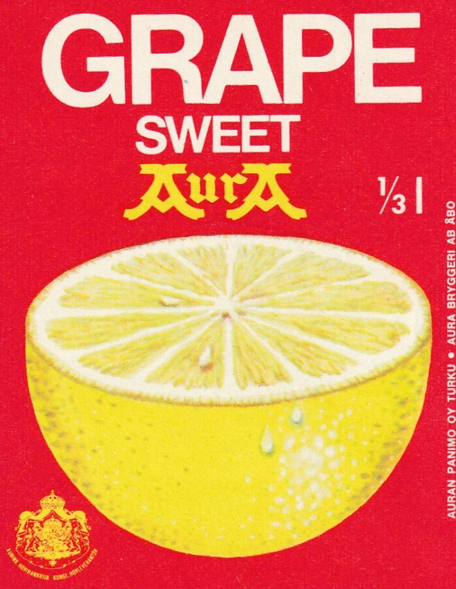 VANHA JUOMAETIKETTI - GRAPE SWEET TURKU (K11-S86)