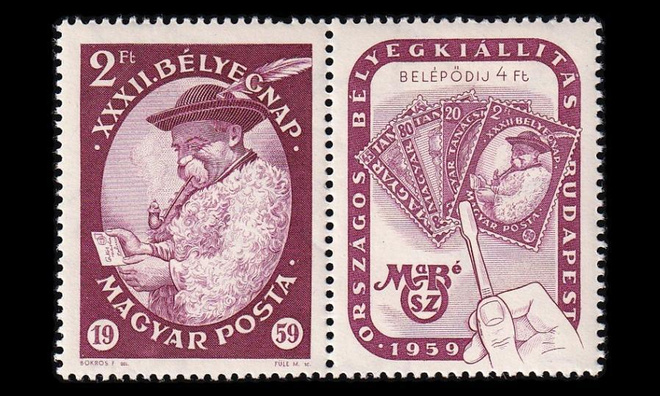 Unkari 1627 * Postimerkin päivä (1959)