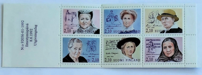 SUOMALAISIA NAISVAIKUTTAJIA ILM. 8.6.1992 POSTIMERKKIVIHKO