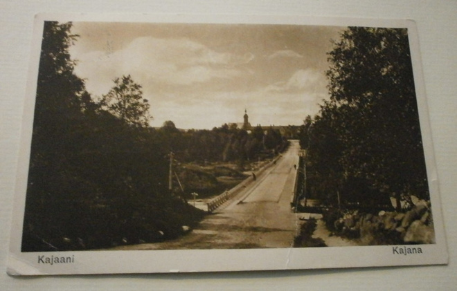 Kajaani, silta ja tie kirkolle, vanha mv pk p. 1947 Ruotsiin