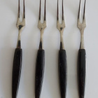 Vintage kaksipikkiset leikkele / cocktailhaarukka 4 kpl - pikkukuva 3