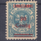 Saksa reich Memel 1923 Mi 229 pientä liimavikaa Mi ** 500€ - pikkukuva 1