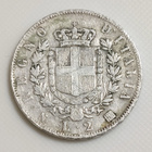 Italia 2 Lire 1863, Vittorio Emanuele II, Hopeakolikko - pikkukuva 1