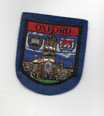 Englanti: Oxford (matkailu/hihamerkki, kangasta)