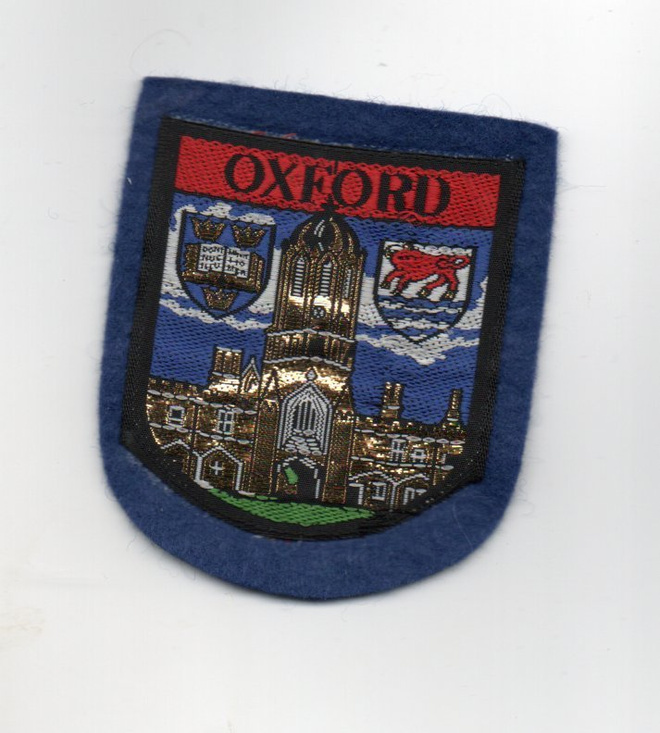 Englanti: Oxford (matkailu/hihamerkki, kangasta)