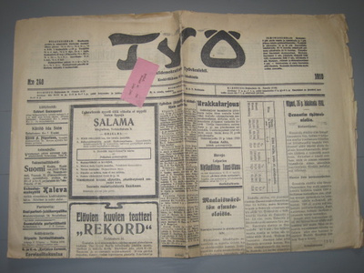 Sanomalehti : Työ 26.10.1910