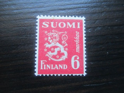 M-30 Leijonamerkki 6mk punainen 1945 **
