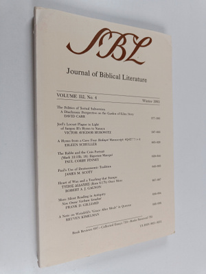 JBL : Journal of Biblical Literature Vol. 112, No. 4 Wint...