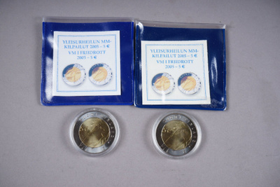 1161. 2kpl 2005 'Yleisurheilun MM-kisat' 5€ juhlaraha, Proof