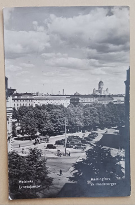 Helsinki, Erottajantori,autoja, raitiovaunu, mv valokuvapk k