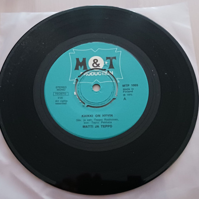 Matti Ja Teppo – Kaikki On Hyvin 7" orig 1975 uusi mint!!!