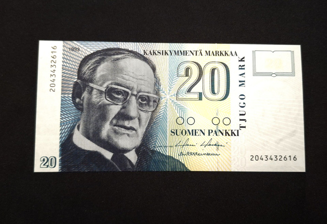 20 Markkaa 1993 Ilman Litt, Kunto 9-10